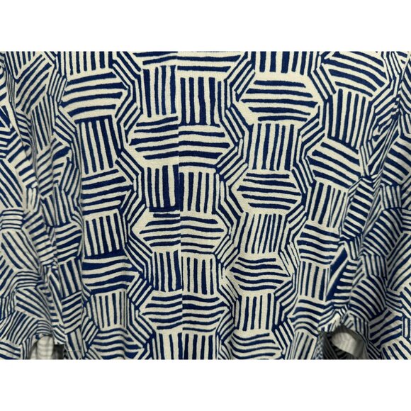 Chico's Blue & White Bryn Etched Tile Soft Knit Maxi Dress Sz 2 (M-12) Geo Print - Picture 6 of 9